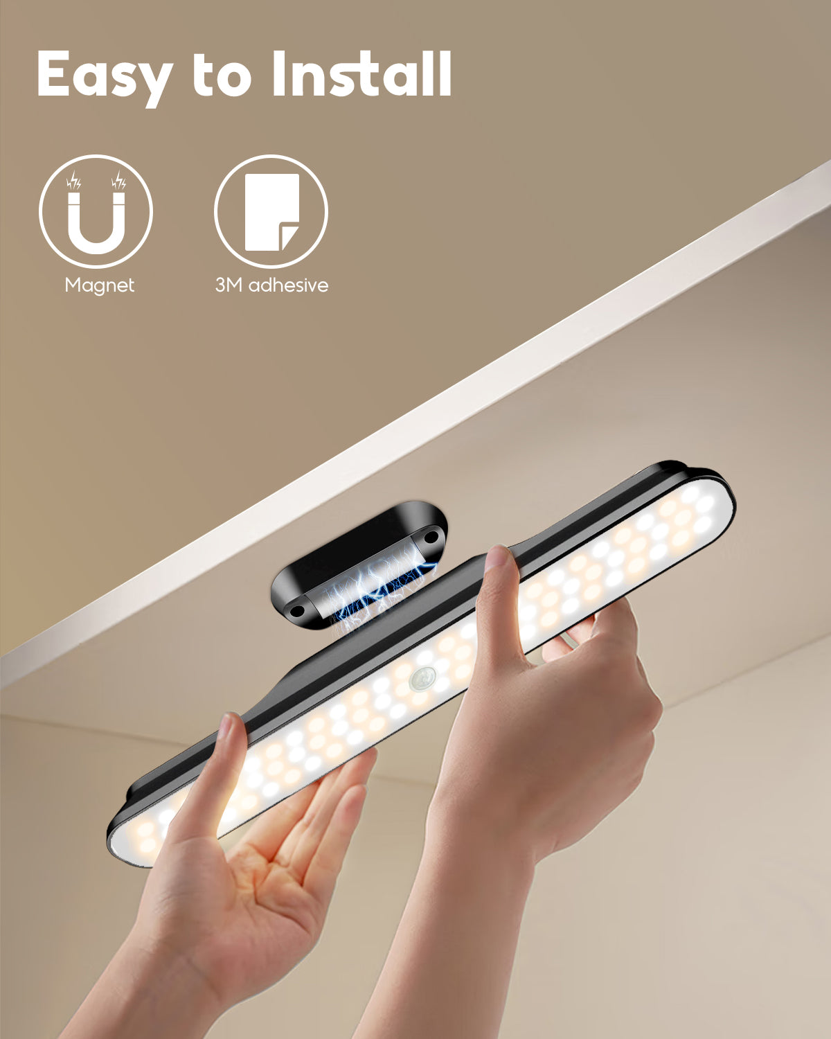 Under Cabinet Lights, 78 LED Lights Battery Operated Motion Sensor Light Indoor, Wireless Rechargeable Dimmable Closet Lights Under Cabinet Lighting for Kitchen Closet Stairs Hallway