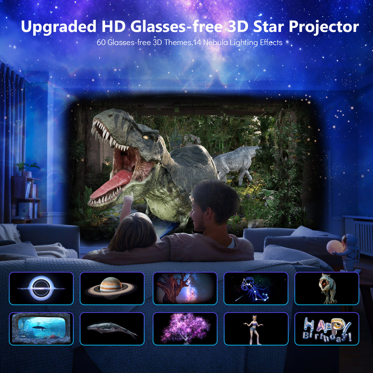 Rossetta Galaxy Projector Star Projector , 3D Projector for Bedroom ...