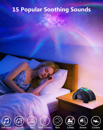 Rossetta Galaxy Projector, 58 Lighting Effects Star Projector Bluetooth Speaker White Noise Night Light, Galaxy Light Projector with Remote Control and Timer for Ceiling, Home Decor, Kids Room, Party