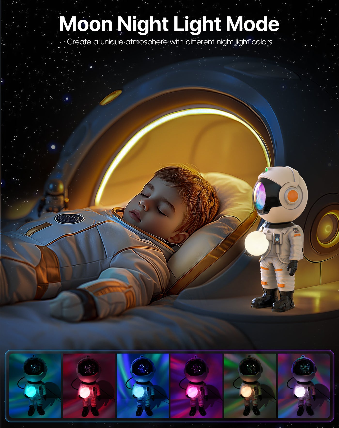 Rossetta Astronaut Galaxy Projector, Star Projector for Bedroom, LED Night Light for Kids Room with Timer and Remote, Room Decor Aesthetic, Home Decor, Gifts for Adults, Teens, Christmas, Birthday