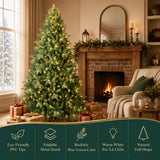 Unlit Blue-Green PE/PVC Artificial Christmas Tree, 2–9 FT