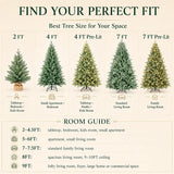 Unlit Blue-Green PE/PVC Artificial Christmas Tree, 2–9 FT