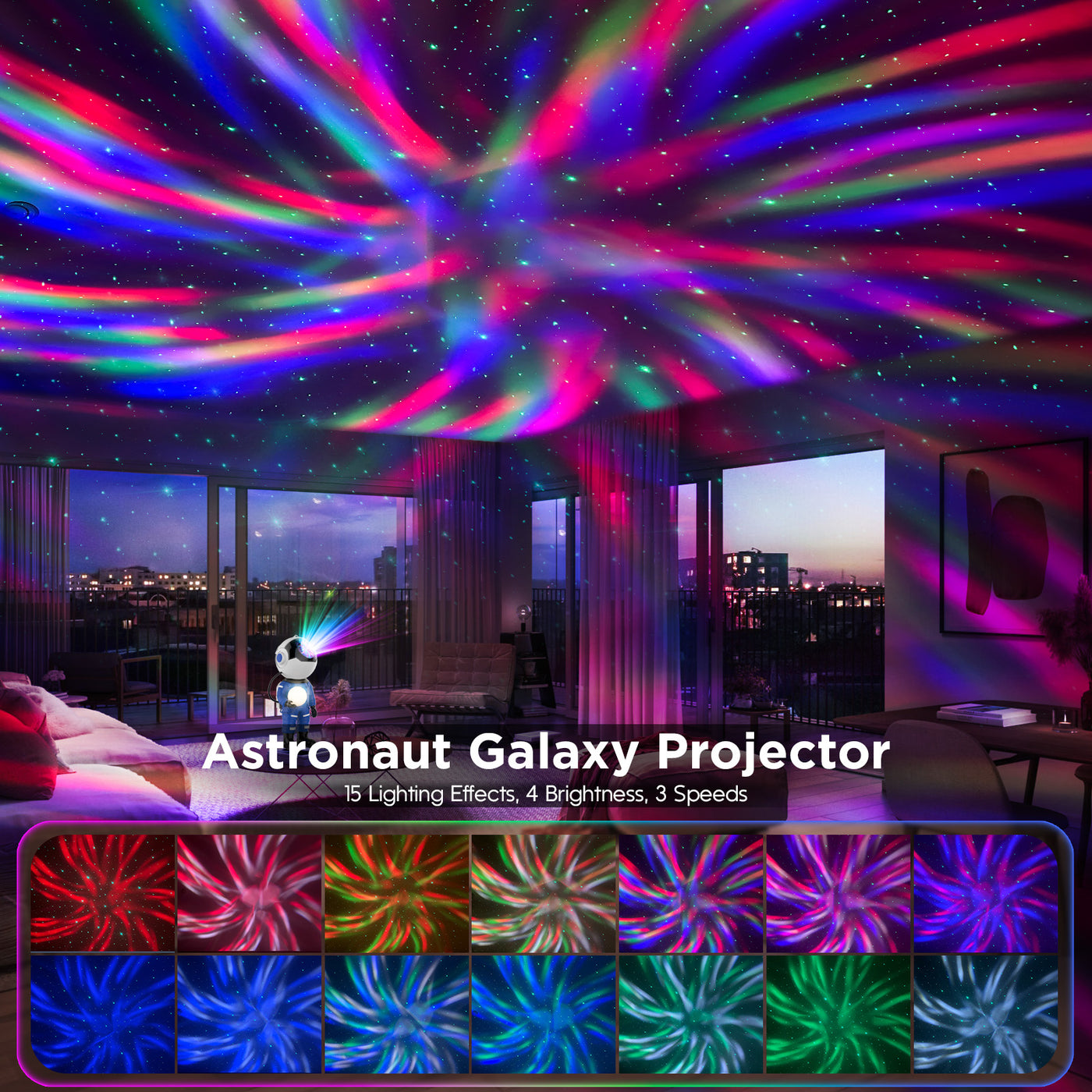 Rossetta Astronaut Galaxy Projector, Star Projector for Bedroom, LED Night Light for Kids Room with Timer and Remote, Room Decor Aesthetic, Home Decor, Gifts for Adults, Teens, Christmas, Birthday