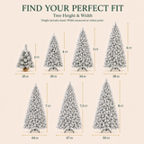 Snow-Flocked Artificial Christmas Tree, 2–9 FT, Unlit or Pre-Lit
