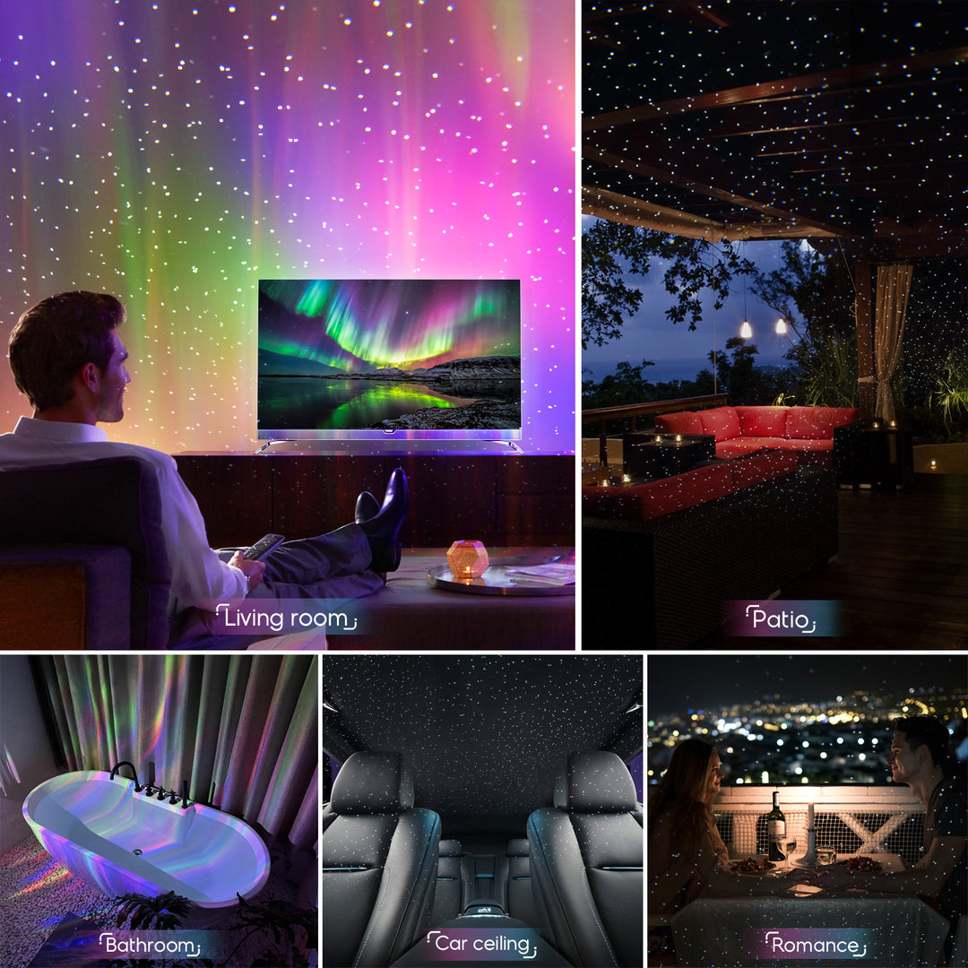 8 In 1 LED UFO Star Projector Night Light Projection Galaxy Starry Sky Rechargeable Projector Lamp Kids Room Ceiling Decoration