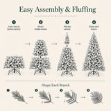 Four-step assembly and branch-fluffing guide for the artificial Christmas tree