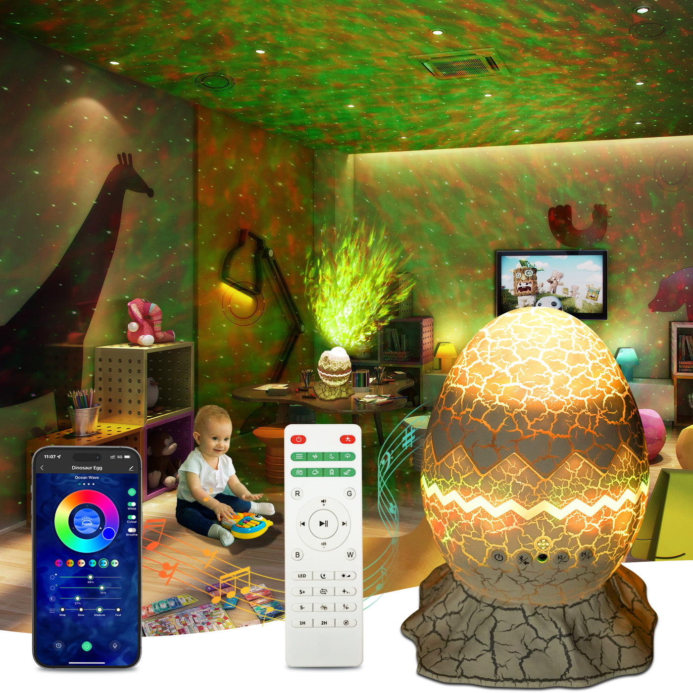Star Projector, Galaxy Projector LED Lights for Bedroom, App Control  Projector with Bluetooth Speaker and White Noise, Night Light for Kids  Adults