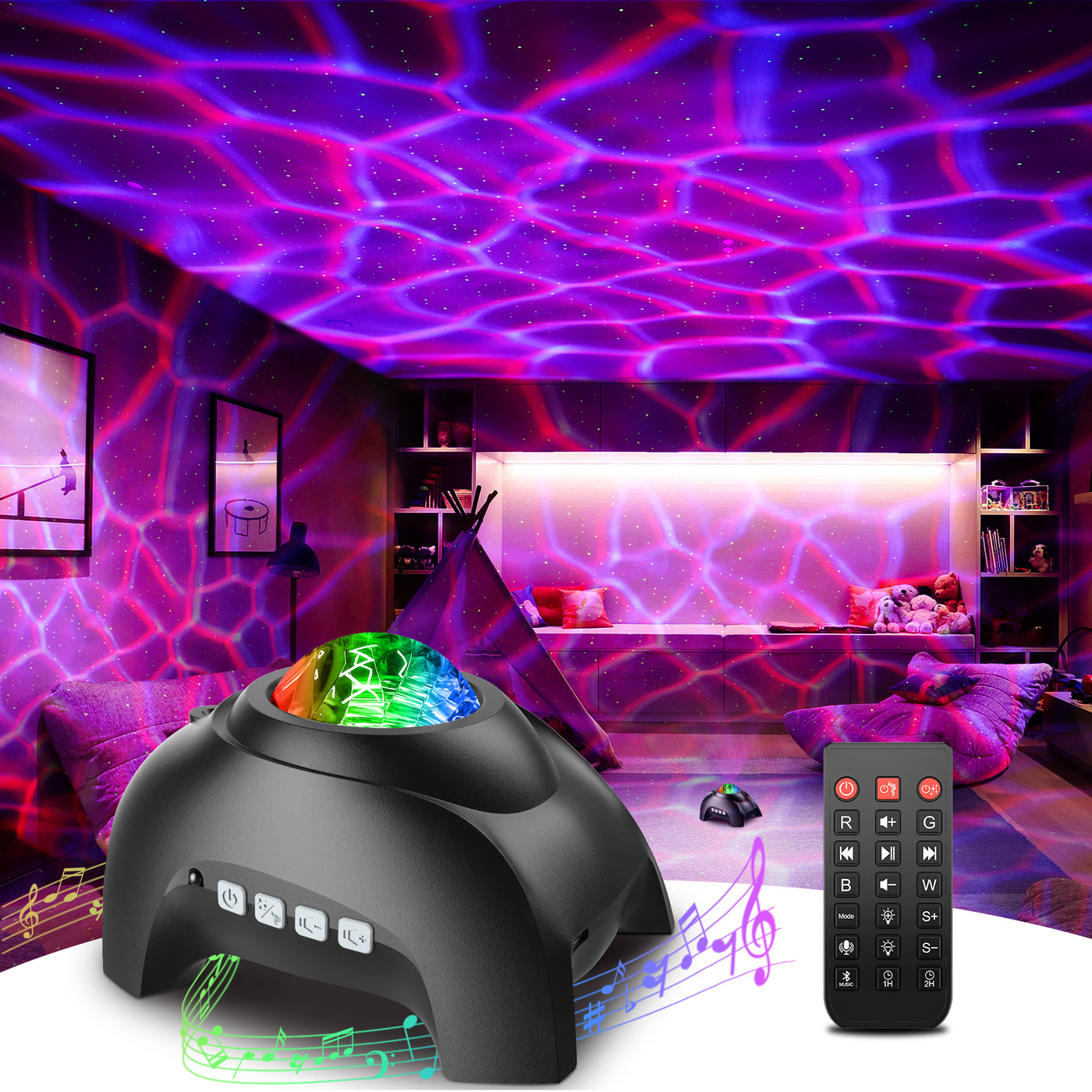 Star Projector, Galaxy Projector for Bedroom, Bluetooth Speaker and White  Noise Aurora Projector, Night Light Projector for Kids Adults Gaming Room