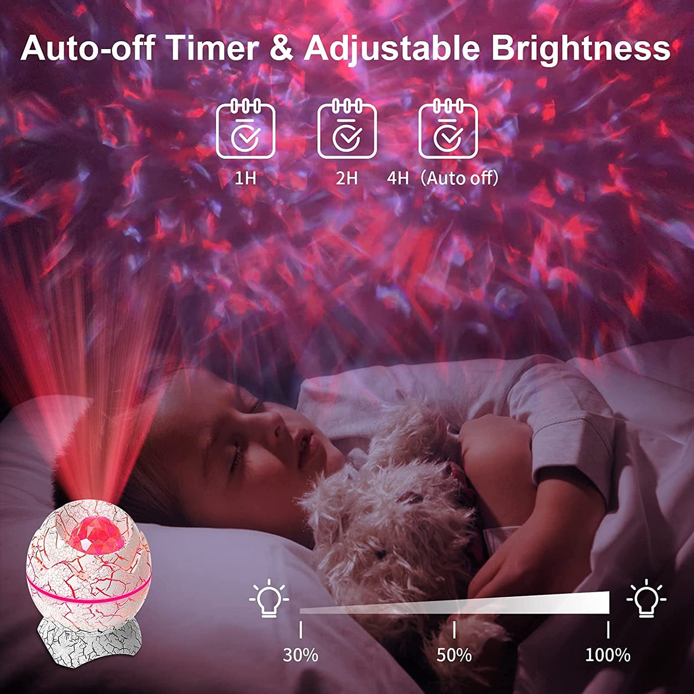 Galaxy Projector, Skylight Ocean Wave Galaxy Light For Adults Kids Bedroom, Star  Projector Night Light With White Noise, Timer, Bluetooth Speaker
